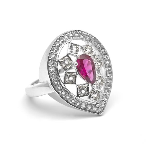 Bague rhodolite, topaze argent Josepha